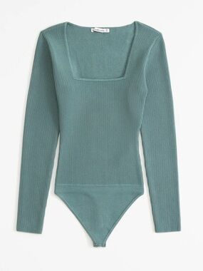 Abercrombie & Fitch Green Ribbed Bodysuit
